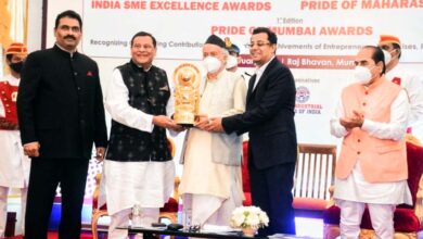 Uday Adhikari honored with 'India SME Excellence Award-2021' by Governor Bhagat Singh Koshyari